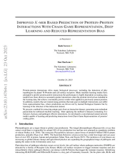 Improved K-mer Based Prediction of Protein-Protein Interactions With
  Chaos Game Representation, Deep Learning and Reduced Representation Bias