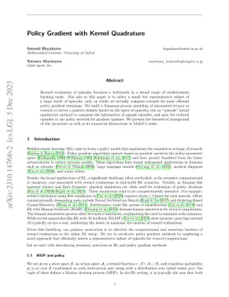 Policy Gradient with Kernel Quadrature