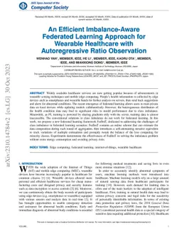 An Efficient Imbalance-Aware Federated Learning Approach for Wearable
  Healthcare with Autoregressive Ratio Observation