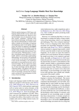 ALCUNA: Large Language Models Meet New Knowledge