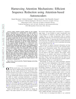 Harnessing Attention Mechanisms: Efficient Sequence Reduction using
  Attention-based Autoencoders