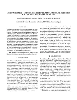 3M-TRANSFORMER: A Multi-Stage Multi-Stream Multimodal Transformer for
  Embodied Turn-Taking Prediction
