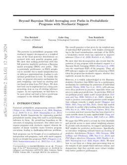 Beyond Bayesian Model Averaging over Paths in Probabilistic Programs
  with Stochastic Support