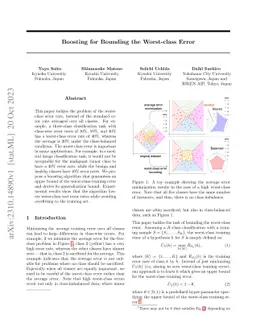 Bounding the Worst-class Error: A Boosting Approach
