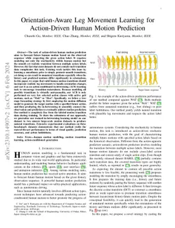 Orientation-Aware Leg Movement Learning for Action-Driven Human Motion
  Prediction