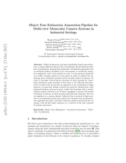 Object Pose Estimation Annotation Pipeline for Multi-view Monocular
  Camera Systems in Industrial Settings