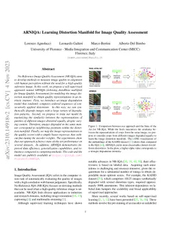 ARNIQA: Learning Distortion Manifold for Image Quality Assessment
