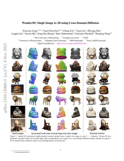 Wonder3D: Single Image to 3D using Cross-Domain Diffusion