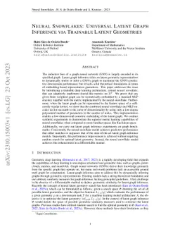 Neural Snowflakes: Universal Latent Graph Inference via Trainable Latent Geometries