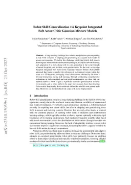 Robot Skill Generalization via Keypoint Integrated Soft Actor-Critic
  Gaussian Mixture Models