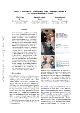The BLA Benchmark: Investigating Basic Language Abilities of Pre-Trained
  Multimodal Models