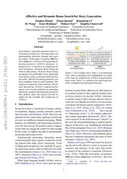 Affective and Dynamic Beam Search for Story Generation