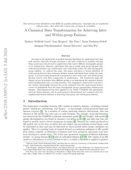 A Canonical Data Transformation for Achieving Inter- and Within-group
  Fairness