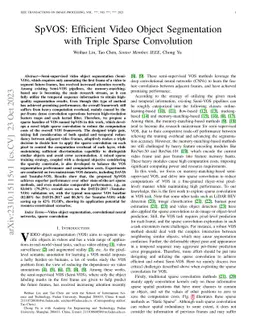 SpVOS: Efficient Video Object Segmentation with Triple Sparse
  Convolution
