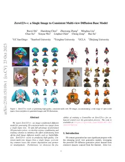 Zero123++: a Single Image to Consistent Multi-view Diffusion Base Model