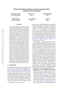 Branch-Solve-Merge Improves Large Language Model Evaluation and
  Generation