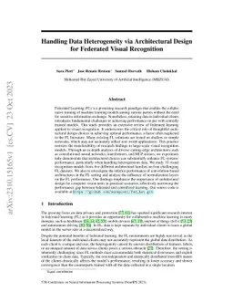 Handling Data Heterogeneity via Architectural Design for Federated
  Visual Recognition