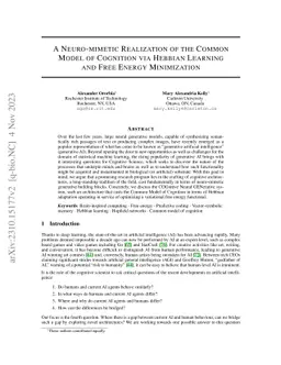 A Neuro-mimetic Realization of the Common Model of Cognition via Hebbian
  Learning and Free Energy Minimization