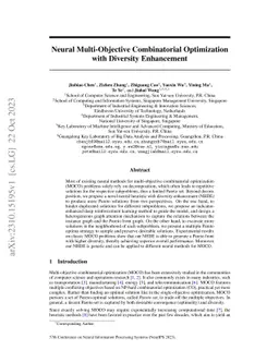 Neural Multi-Objective Combinatorial Optimization with Diversity
  Enhancement
