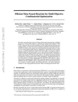 Efficient Meta Neural Heuristic for Multi-Objective Combinatorial
  Optimization
