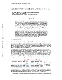 Function Vectors in Large Language Models