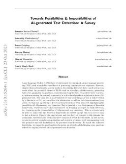Towards Possibilities & Impossibilities of AI-generated Text Detection:
  A Survey