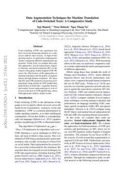 Data Augmentation Techniques for Machine Translation of Code-Switched
  Texts: A Comparative Study