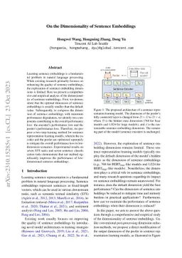 On the Dimensionality of Sentence Embeddings