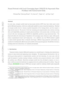 Neural Network with Local Converging Input (NNLCI) for Supersonic Flow
  Problems with Unstructured Grids