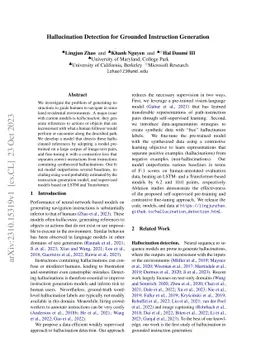 Hallucination Detection for Grounded Instruction Generation