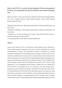DeepVox and SAVE-CT: a contrast- and dose-independent 3D deep learning
  approach for thoracic aorta segmentation and aneurysm prediction using
  computed tomography scans