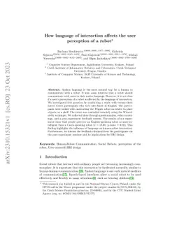 How language of interaction affects the user perception of a robot