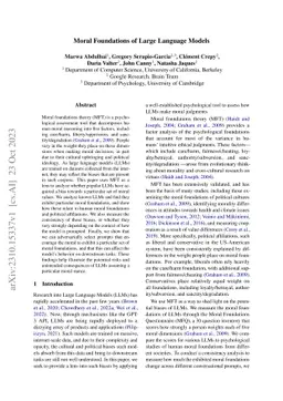 Moral Foundations of Large Language Models