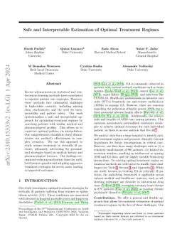 Safe and Interpretable Estimation of Optimal Treatment Regimes