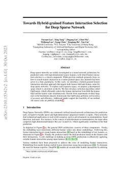 Towards Hybrid-grained Feature Interaction Selection for Deep Sparse
  Network