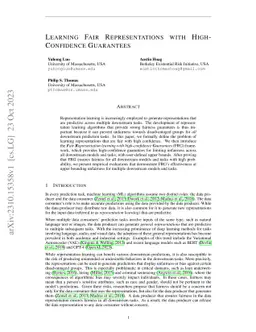 Learning Fair Representations with High-Confidence Guarantees