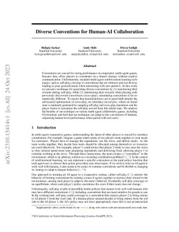 Diverse Conventions for Human-AI Collaboration