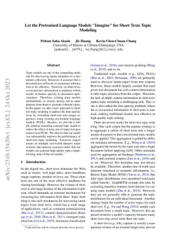 Let the Pretrained Language Models "Imagine" for Short Texts Topic
  Modeling