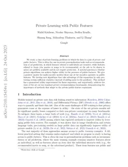 Private Learning with Public Features