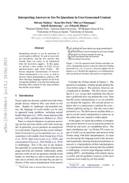 Interpreting Answers to Yes-No Questions in User-Generated Content