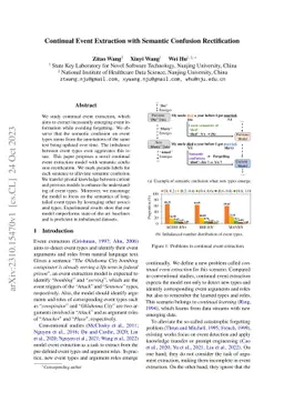 Continual Event Extraction with Semantic Confusion Rectification
