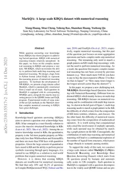 MarkQA: A large scale KBQA dataset with numerical reasoning