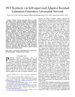 PET Synthesis via Self-supervised Adaptive Residual Estimation
  Generative Adversarial Network