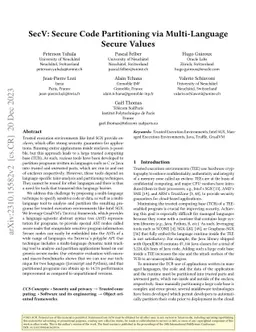 SecV: Secure Code Partitioning via Multi-Language Secure Values