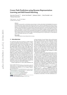 Career Path Prediction using Resume Representation Learning and
  Skill-based Matching
