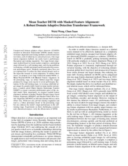 Mean Teacher DETR with Masked Feature Alignment: A Robust Domain
  Adaptive Detection Transformer Framework