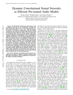 Dynamic Convolutional Neural Networks as Efficient Pre-trained Audio
  Models