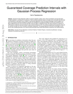 Guaranteed Coverage Prediction Intervals with Gaussian Process
  Regression