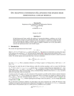 On Adaptive confidence Ellipsoids for sparse high dimensional linear
  models