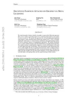 Deceptive Fairness Attacks on Graphs via Meta Learning